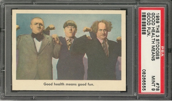 1959 Fleer "Three Stooges" #78 "Good Health Means… " – PSA MINT 9